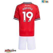Camiseta Manchester United Bryan Mbeumo #19 Primera Equipación para niños 2025-26 manga corta (+ pantalones cortos)